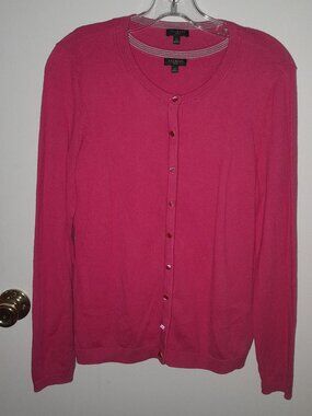 Talbots Petite 2-Piece Women's Pink Charming Cardigan Sweater & Tank Set Size LP